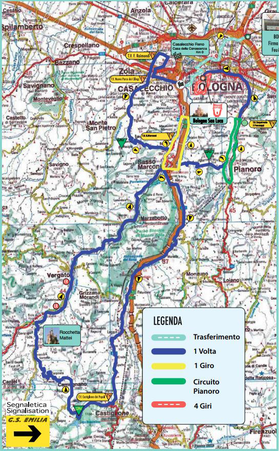 2017 Giro dell'Emilia map